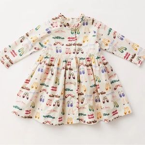 Pink Chicken Antique White Shoes Autumn Dress sz 4